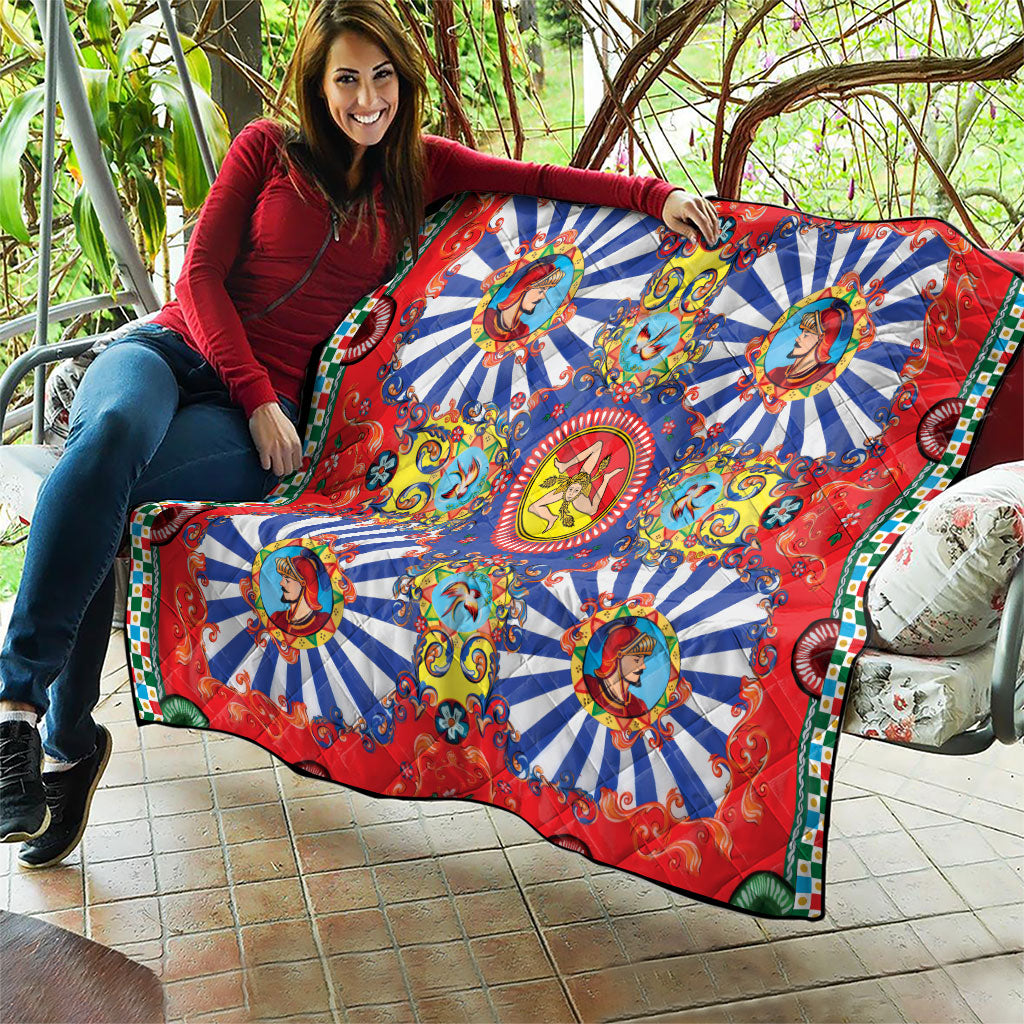Carretto Siciliano Folk Art Quilt Trinacria Symbol Italian Pattern