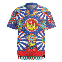 Carretto Siciliano Folk Art Rugby Jersey Trinacria Symbol Italian Pattern