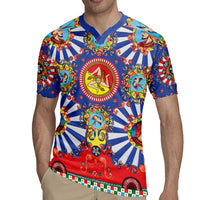 Carretto Siciliano Folk Art Rugby Jersey Trinacria Symbol Italian Pattern