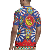 Carretto Siciliano Folk Art Rugby Jersey Trinacria Symbol Italian Pattern