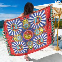 Carretto Siciliano Folk Art Sarong Trinacria Symbol Italian Pattern