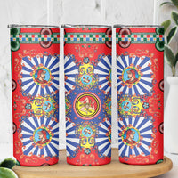Carretto Siciliano Folk Art Skinny Tumbler Trinacria Symbol Italian Pattern