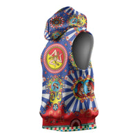 Carretto Siciliano Folk Art Sleeveless Hoodie Trinacria Symbol Italian Pattern
