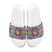 Carretto Siciliano Folk Art Slide Sandals Trinacria Symbol Italian Pattern