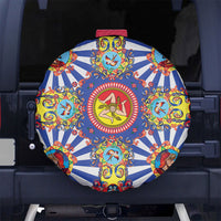 Carretto Siciliano Folk Art Spare Tire Cover Trinacria Symbol Italian Pattern