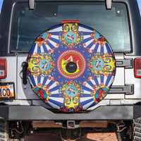 Carretto Siciliano Folk Art Spare Tire Cover Trinacria Symbol Italian Pattern