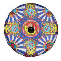 Carretto Siciliano Folk Art Spare Tire Cover Trinacria Symbol Italian Pattern