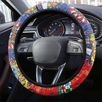 Carretto Siciliano Folk Art Steering Wheel Cover Trinacria Symbol Italian Pattern