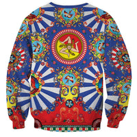 Carretto Siciliano Folk Art Sweatshirt Trinacria Symbol Italian Pattern
