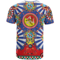 Carretto Siciliano Folk Art T Shirt Trinacria Symbol Italian Pattern