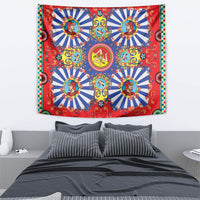 Carretto Siciliano Folk Art Tapestry Trinacria Symbol Italian Pattern