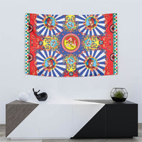 Carretto Siciliano Folk Art Tapestry Trinacria Symbol Italian Pattern