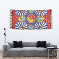 Carretto Siciliano Folk Art Tapestry Trinacria Symbol Italian Pattern