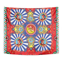 Carretto Siciliano Folk Art Tapestry Trinacria Symbol Italian Pattern