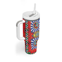 Carretto Siciliano Folk Art Tumbler With Handle Trinacria Symbol Italian Pattern