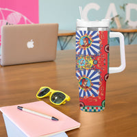Carretto Siciliano Folk Art Tumbler With Handle Trinacria Symbol Italian Pattern