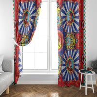 Carretto Siciliano Folk Art Window Curtain Trinacria Symbol Italian Pattern