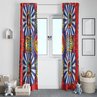 Carretto Siciliano Folk Art Window Curtain Trinacria Symbol Italian Pattern