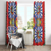 Carretto Siciliano Folk Art Window Curtain Trinacria Symbol Italian Pattern