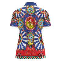 Carretto Siciliano Folk Art Women Polo Shirt Trinacria Symbol Italian Pattern