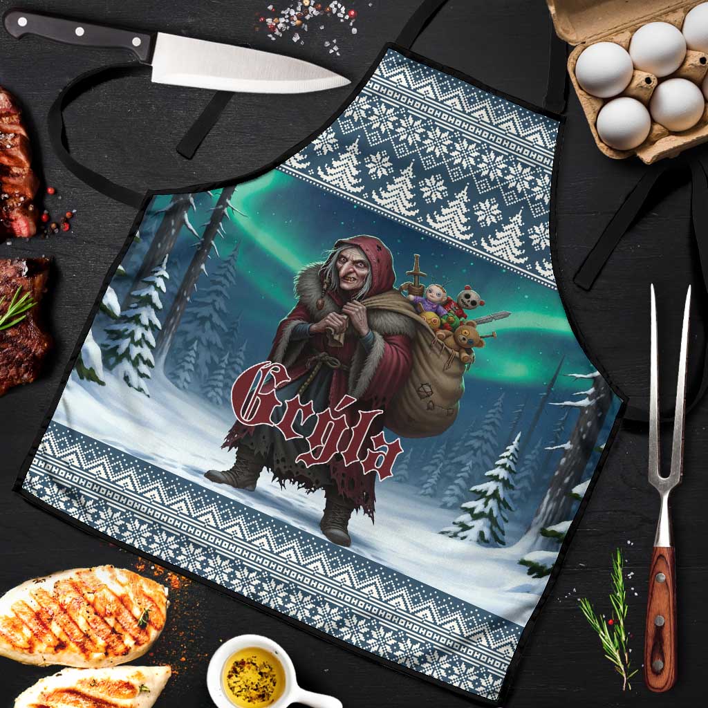 Iceland Christmas Apron Icelandic Gryla Evil Mother of Yule Lads - Wonder Print Shop