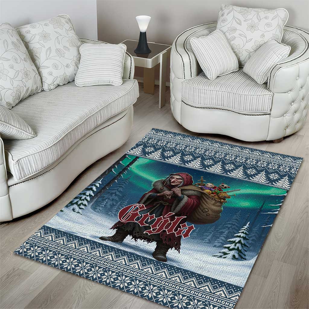 Iceland Christmas Area Rug Icelandic Gryla Evil Mother of Yule Lads - Wonder Print Shop