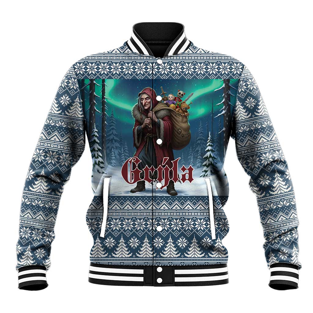 Iceland Christmas Baseball Jacket Icelandic Gryla Evil Mother of Yule Lads LT19