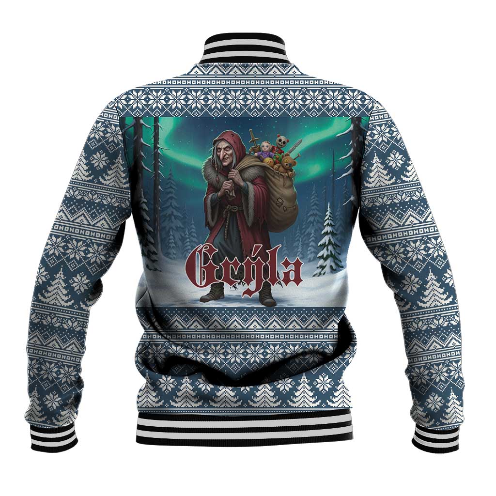 Iceland Christmas Baseball Jacket Icelandic Gryla Evil Mother of Yule Lads LT19