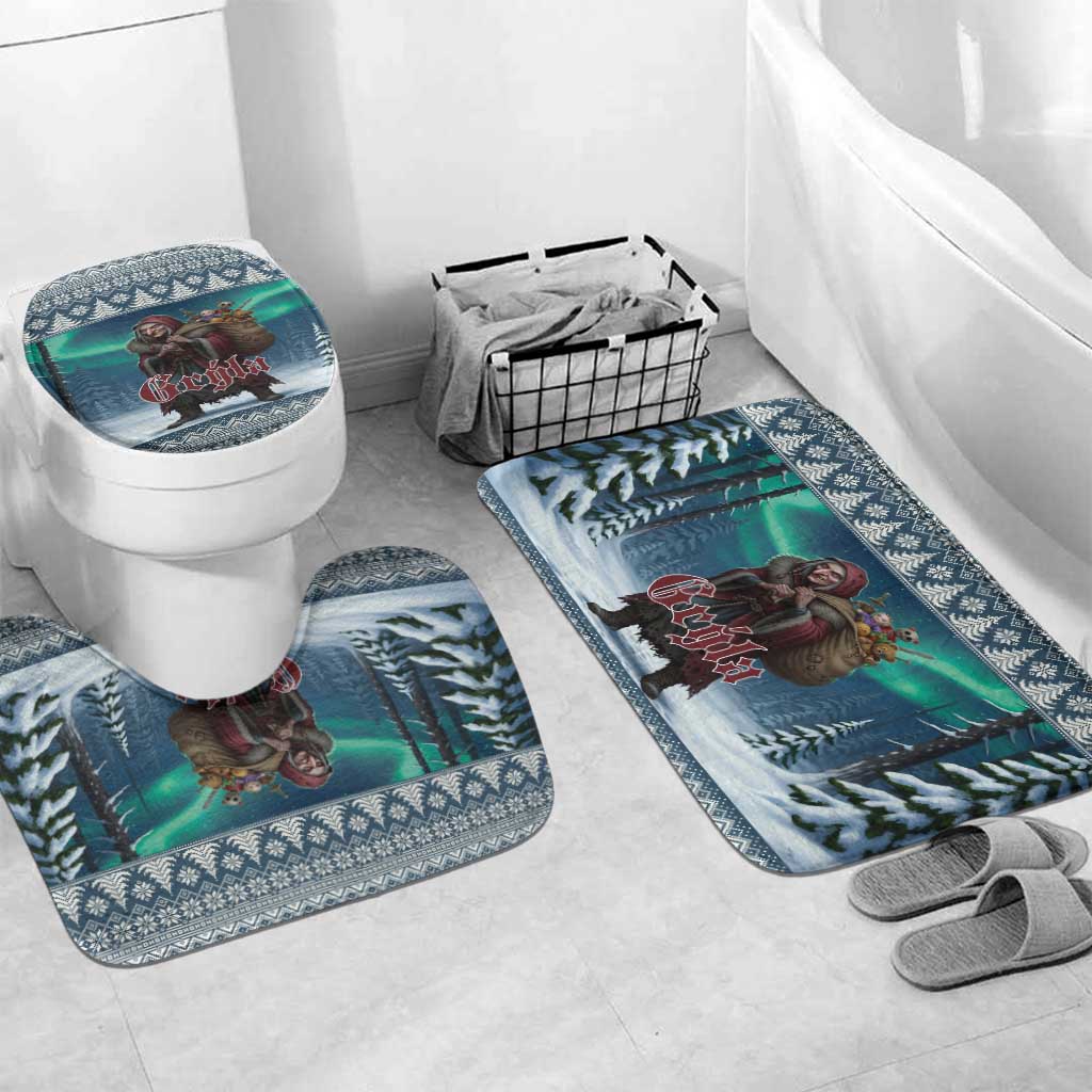 Iceland Christmas Bathroom Set Icelandic Gryla Evil Mother of Yule Lads - Wonder Print Shop