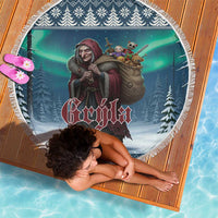 Iceland Christmas Beach Blanket Icelandic Gryla Evil Mother of Yule Lads - Wonder Print Shop