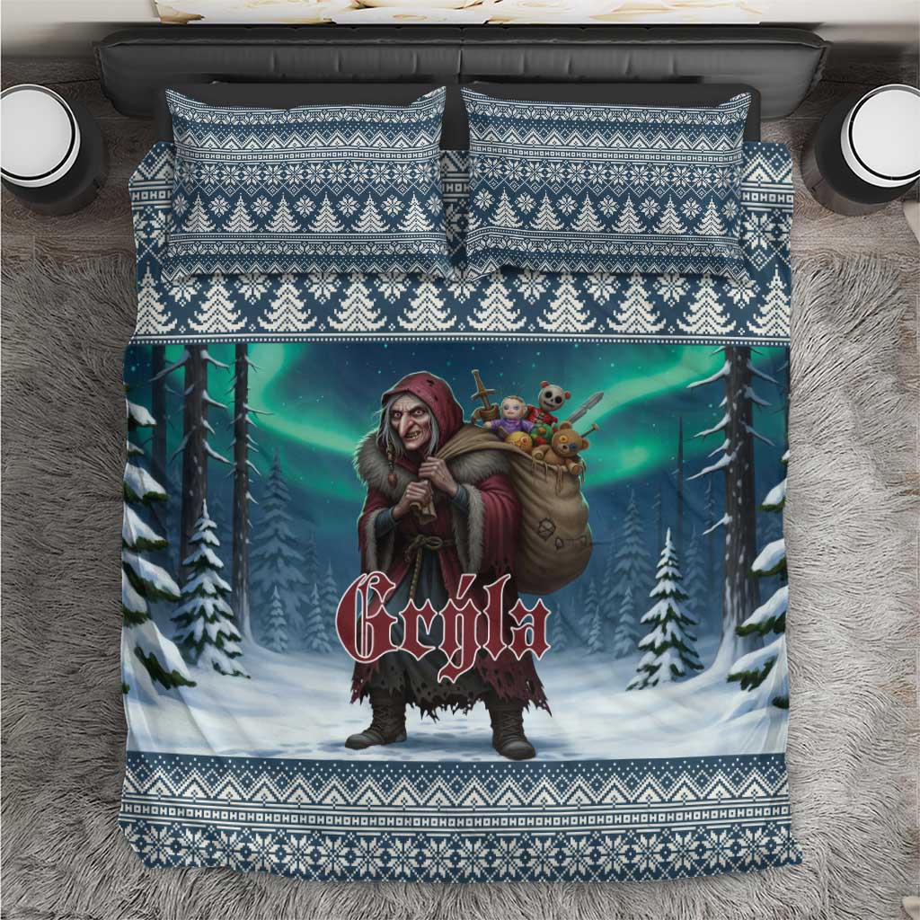 Iceland Christmas Bedding Set Icelandic Gryla Evil Mother of Yule Lads - Wonder Print Shop