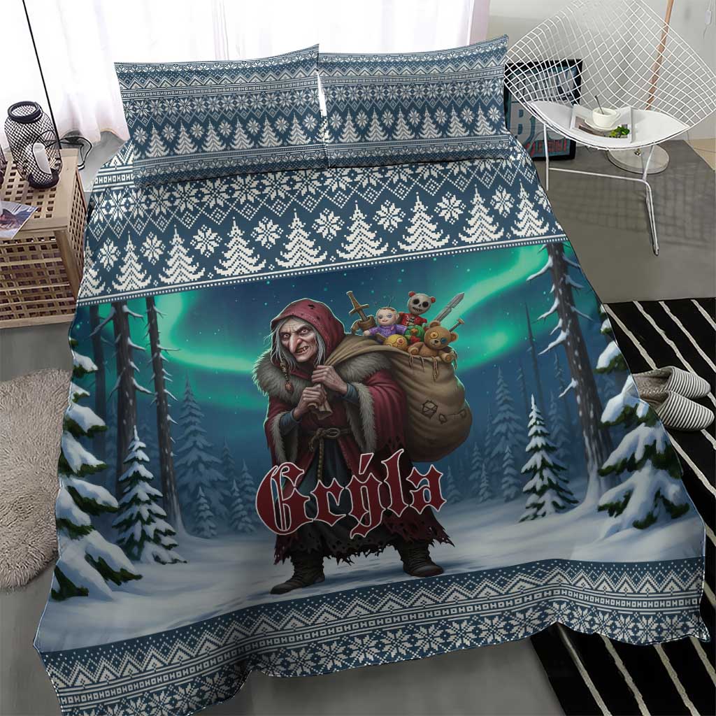 Iceland Christmas Bedding Set Icelandic Gryla Evil Mother of Yule Lads - Wonder Print Shop