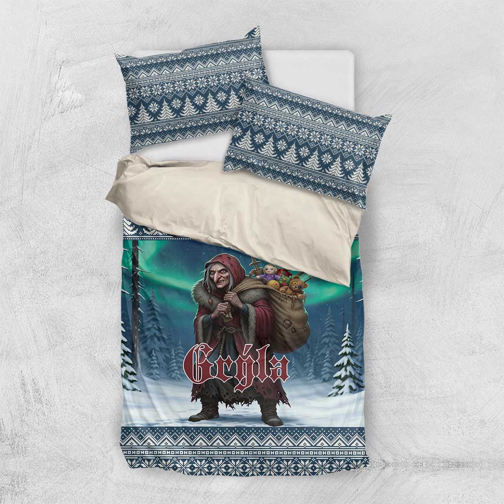 Iceland Christmas Bedding Set Icelandic Gryla Evil Mother of Yule Lads - Wonder Print Shop