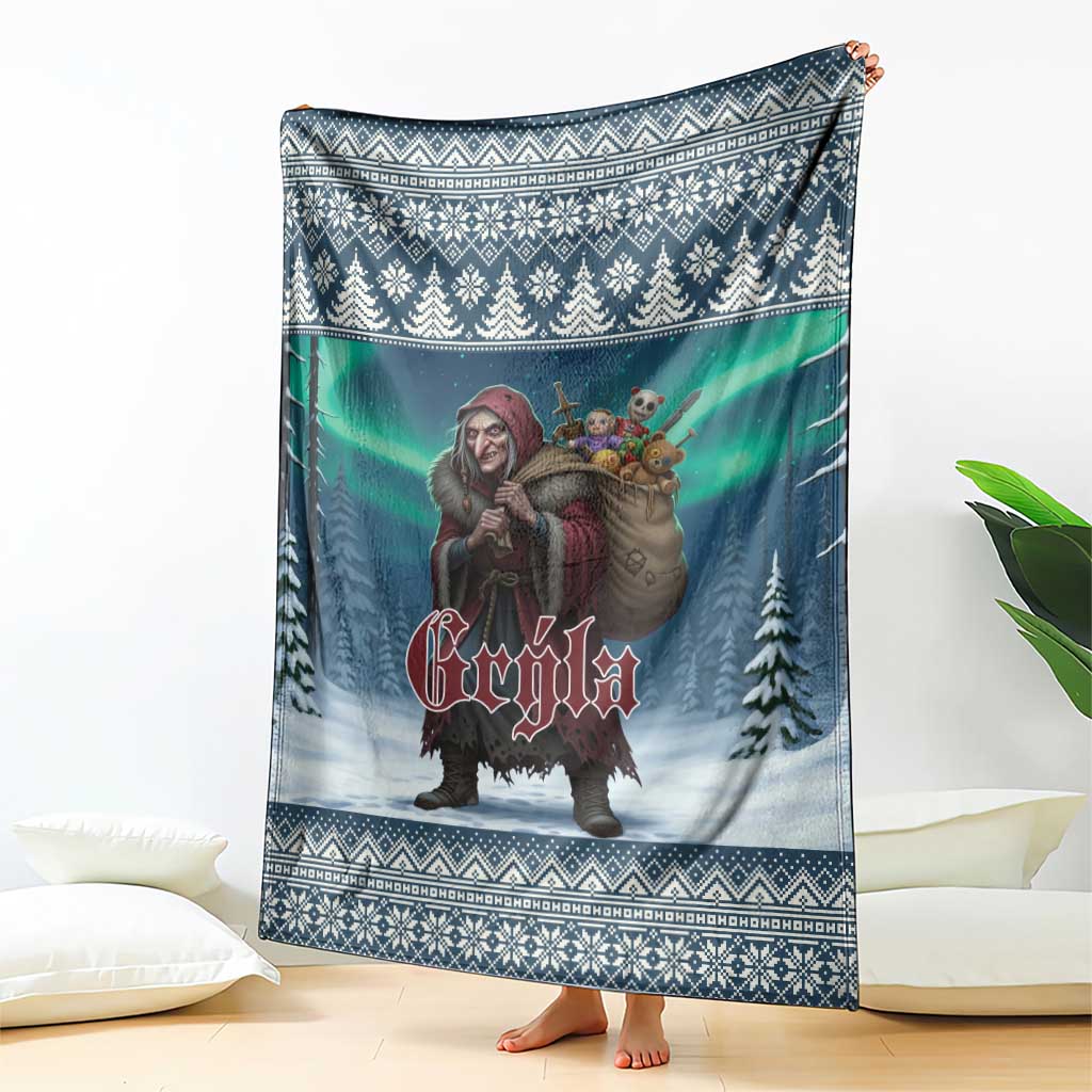 Iceland Christmas Blanket Icelandic Gryla Evil Mother of Yule Lads - Wonder Print Shop