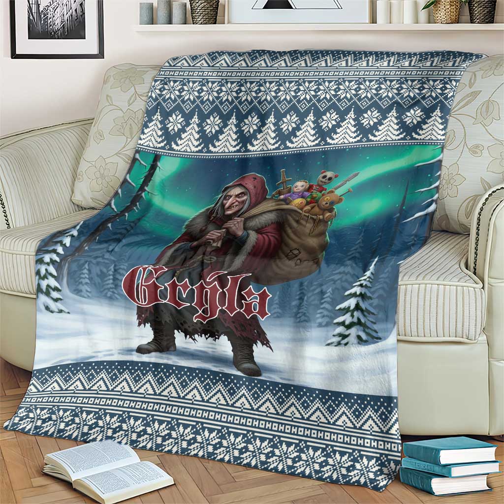 Iceland Christmas Blanket Icelandic Gryla Evil Mother of Yule Lads - Wonder Print Shop