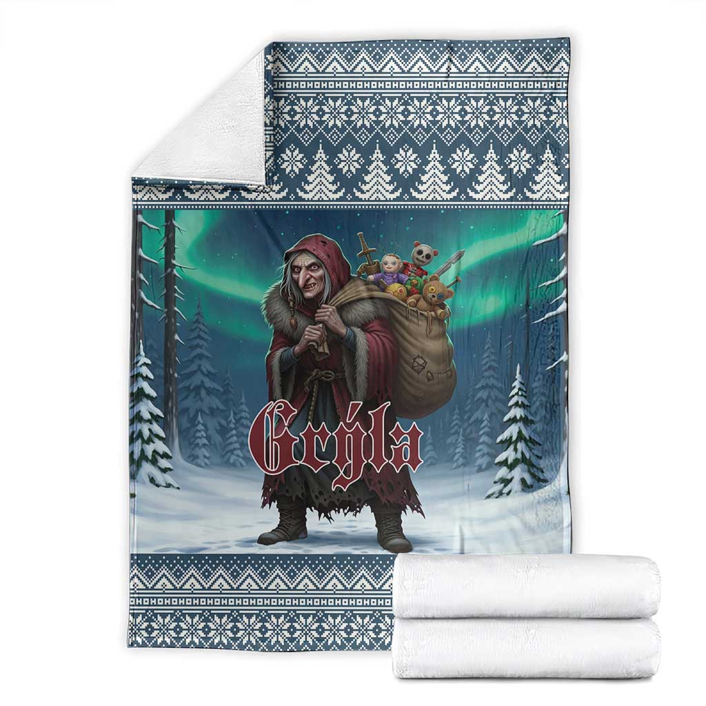 Iceland Christmas Blanket Icelandic Gryla Evil Mother of Yule Lads - Wonder Print Shop