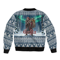 Iceland Christmas Bomber Jacket Icelandic Gryla Evil Mother of Yule Lads LT19