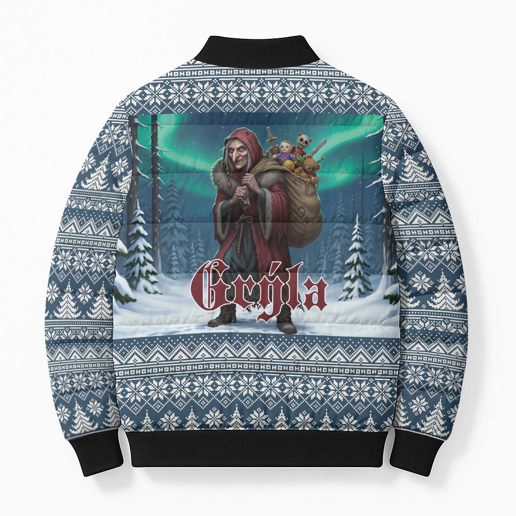Iceland Christmas Bomber Puffer Jacket Icelandic Gryla Evil Mother of Yule Lads LT19