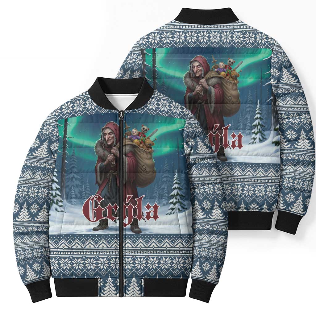 Iceland Christmas Bomber Puffer Jacket Icelandic Gryla Evil Mother of Yule Lads LT19