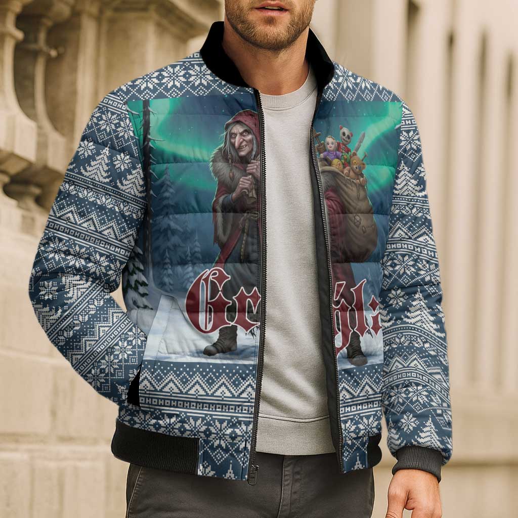 Iceland Christmas Bomber Puffer Jacket Icelandic Gryla Evil Mother of Yule Lads LT19