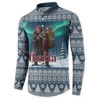 Iceland Christmas Button Sweatshirt Icelandic Gryla Evil Mother of Yule Lads LT19