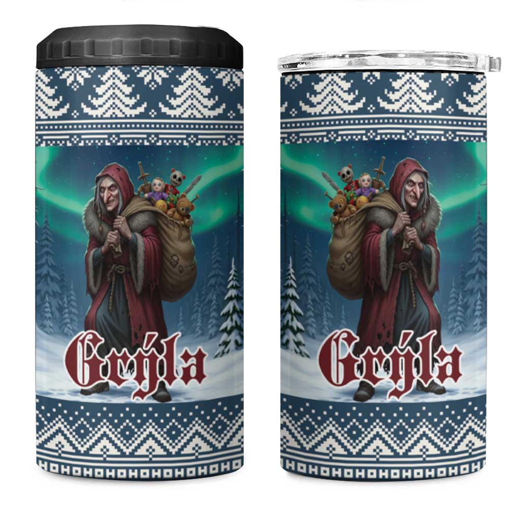 Iceland Christmas 4 in 1 Can Cooler Tumbler Icelandic Gryla Evil Mother of Yule Lads - Wonder Print Shop
