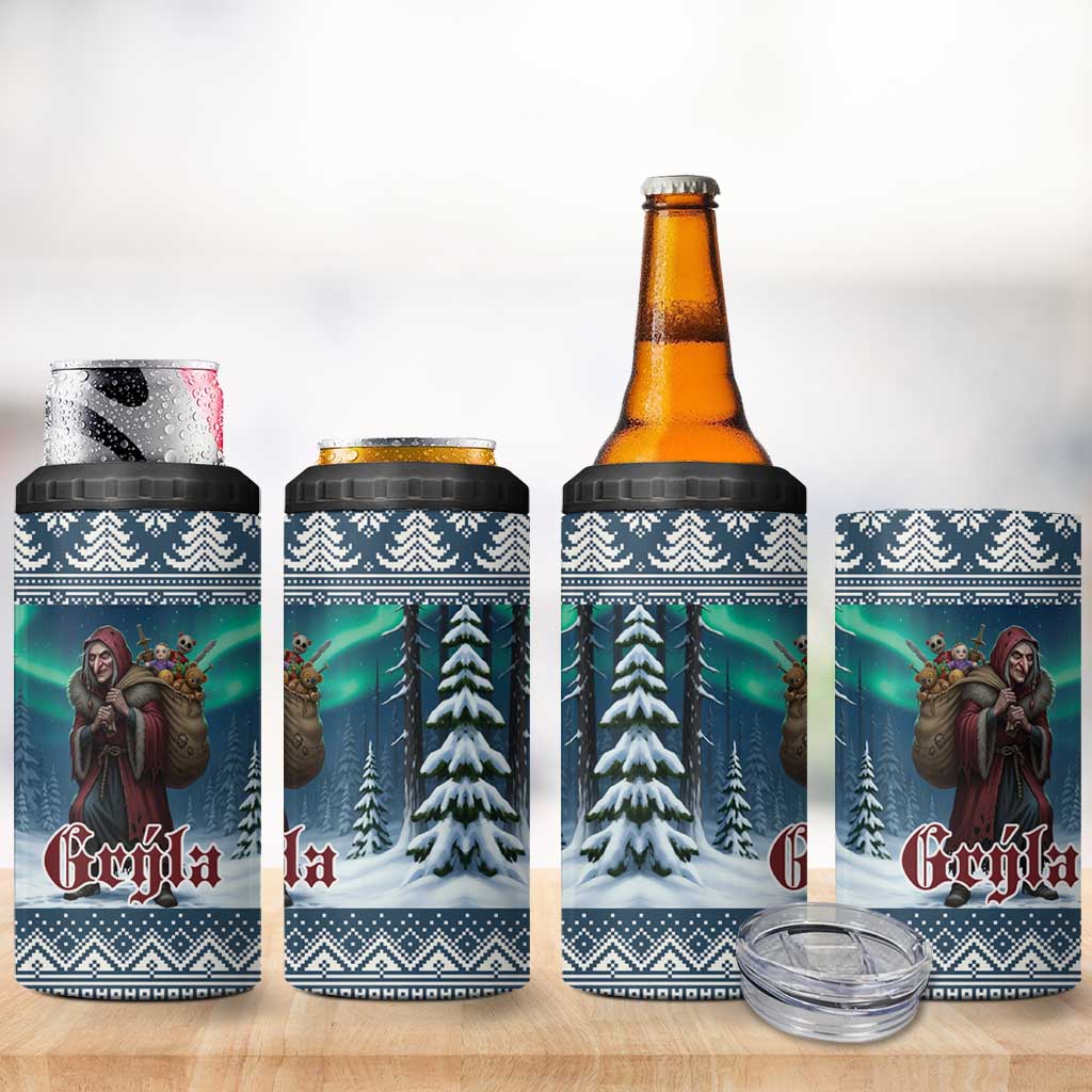 Iceland Christmas 4 in 1 Can Cooler Tumbler Icelandic Gryla Evil Mother of Yule Lads - Wonder Print Shop