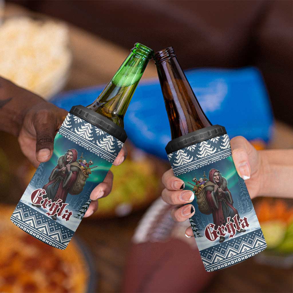 Iceland Christmas 4 in 1 Can Cooler Tumbler Icelandic Gryla Evil Mother of Yule Lads - Wonder Print Shop