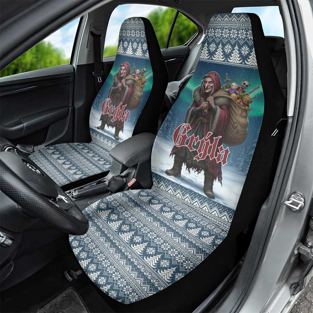 Iceland Christmas Car Seat Cover Icelandic Gryla Evil Mother of Yule Lads - Wonder Print Shop