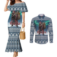 Iceland Christmas Couples Matching Mermaid Dress and Long Sleeve Button Shirt Icelandic Gryla Evil Mother of Yule Lads LT19