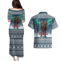 Iceland Christmas Couples Matching Puletasi and Hawaiian Shirt Icelandic Gryla Evil Mother of Yule Lads LT19