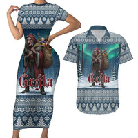 Iceland Christmas Couples Matching Short Sleeve Bodycon Dress and Hawaiian Shirt Icelandic Gryla Evil Mother of Yule Lads LT19