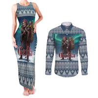 Iceland Christmas Couples Matching Tank Maxi Dress and Long Sleeve Button Shirt Icelandic Gryla Evil Mother of Yule Lads LT19