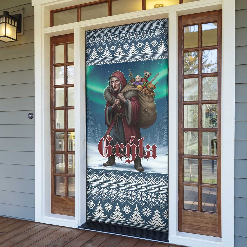 Iceland Christmas Door Cover Icelandic Gryla Evil Mother of Yule Lads - Wonder Print Shop